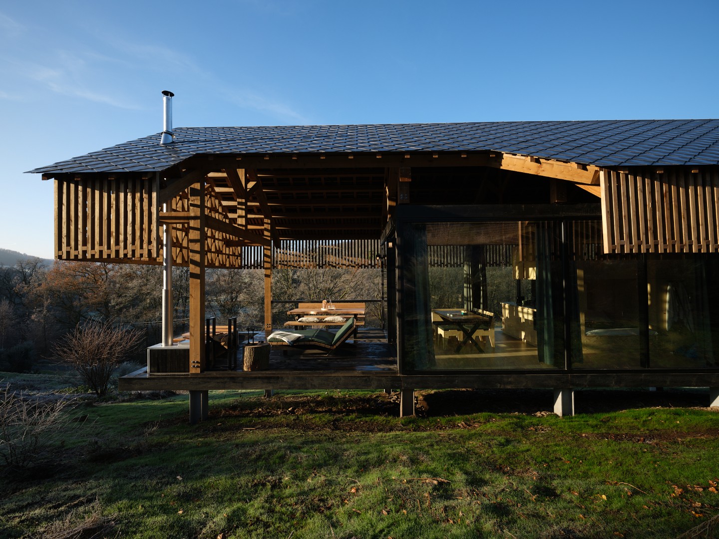 cabin with covered terrace