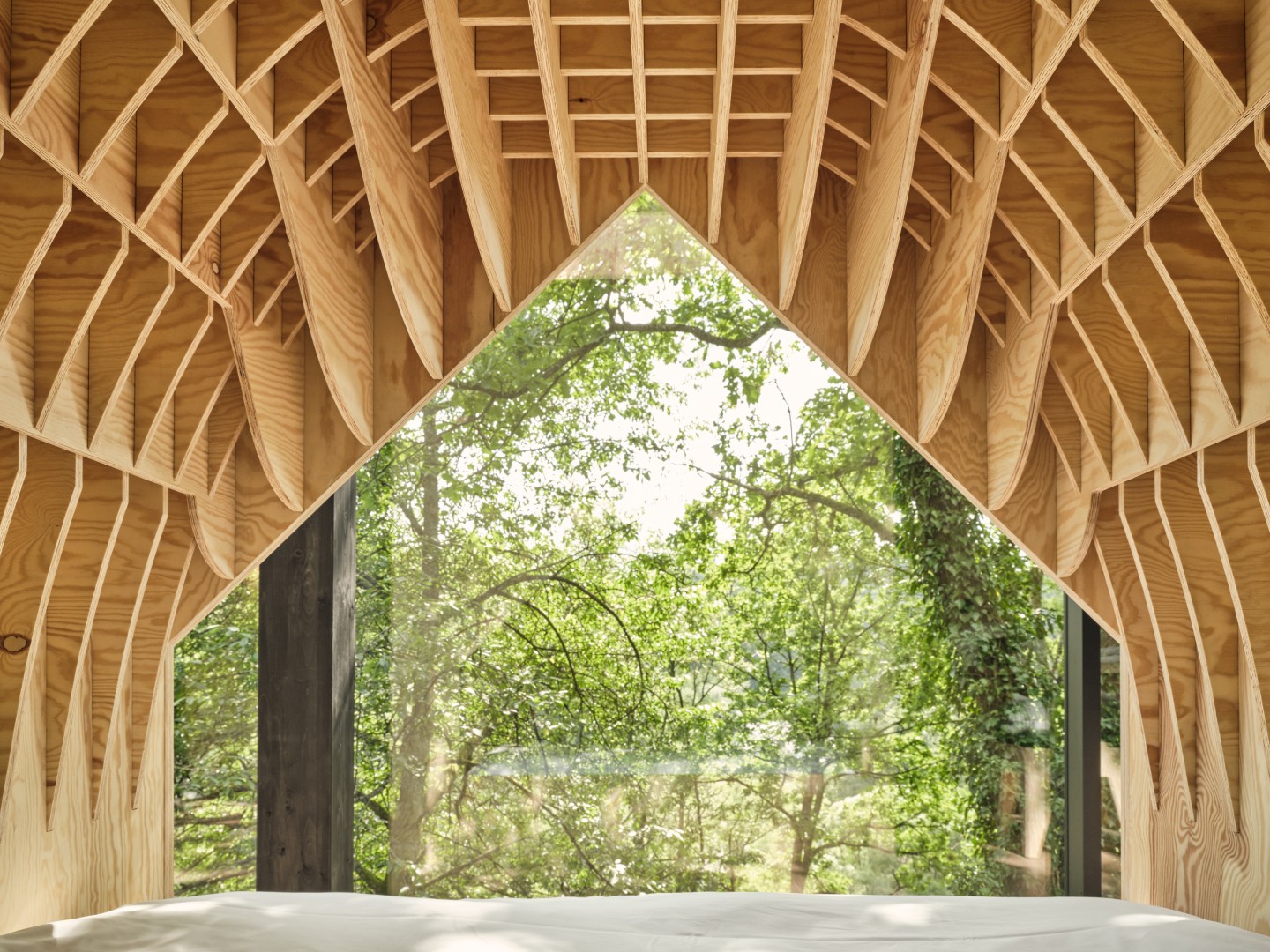 unique bed frame with a view